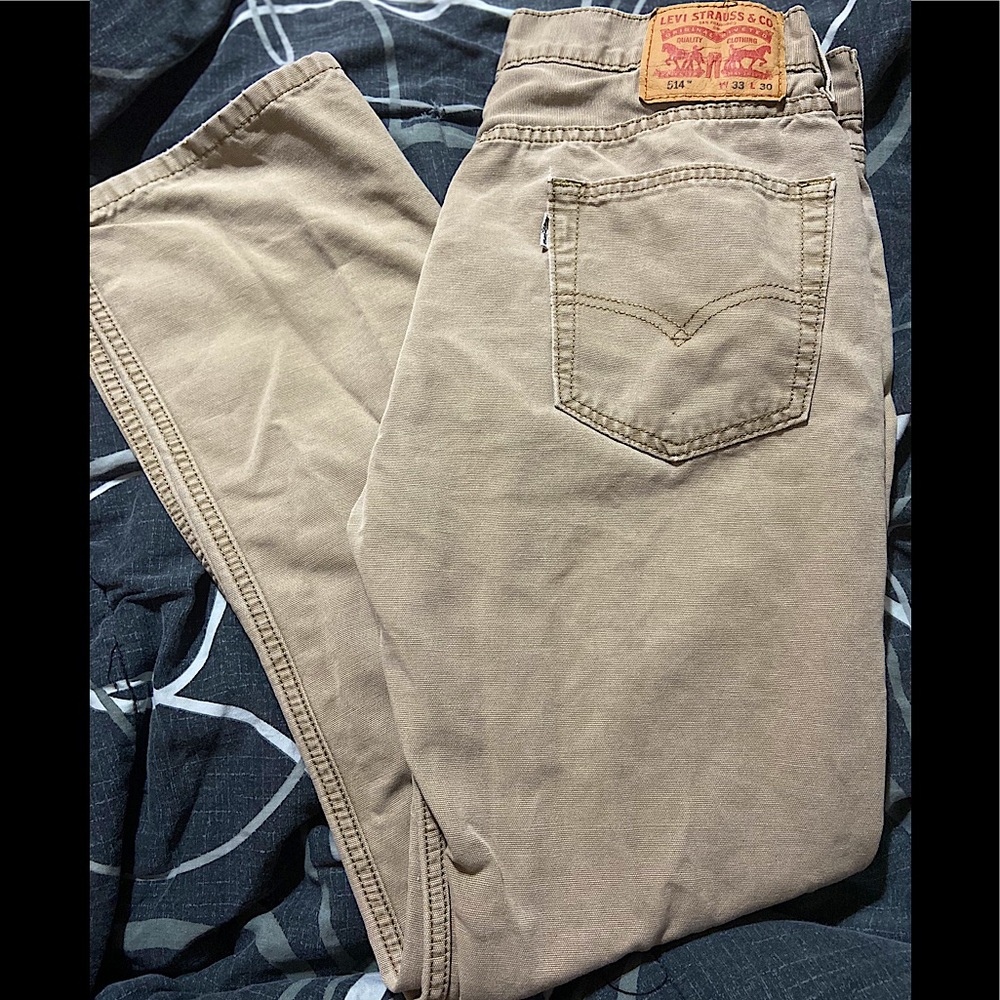 3/$22 vintage Levi’s 514 khaki jeans 33x30 men jea